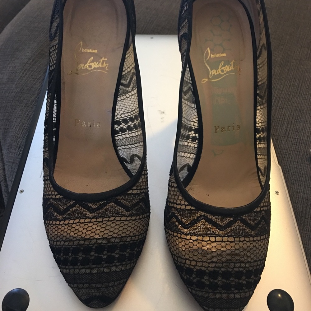 Christian Louboutin Lace Black Heels